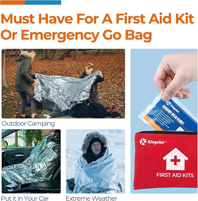 K Kingstar Emergency Blankets 120 Packs, Survival Gear - Image 6