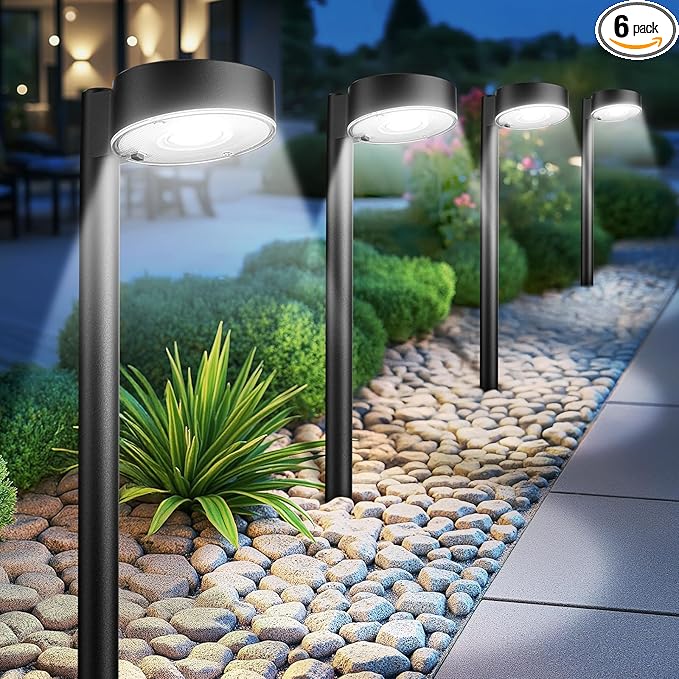 Ahaorigin 6 Pack Solar Pathway Lights Outdoor, 12 Brighter LED Solar Lights by AHAORIGIN