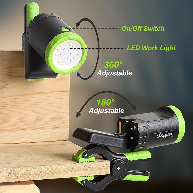 4-Pack Rechargeable LED Work Lights, 360-Degree Adjustable Spotlights - Image 5