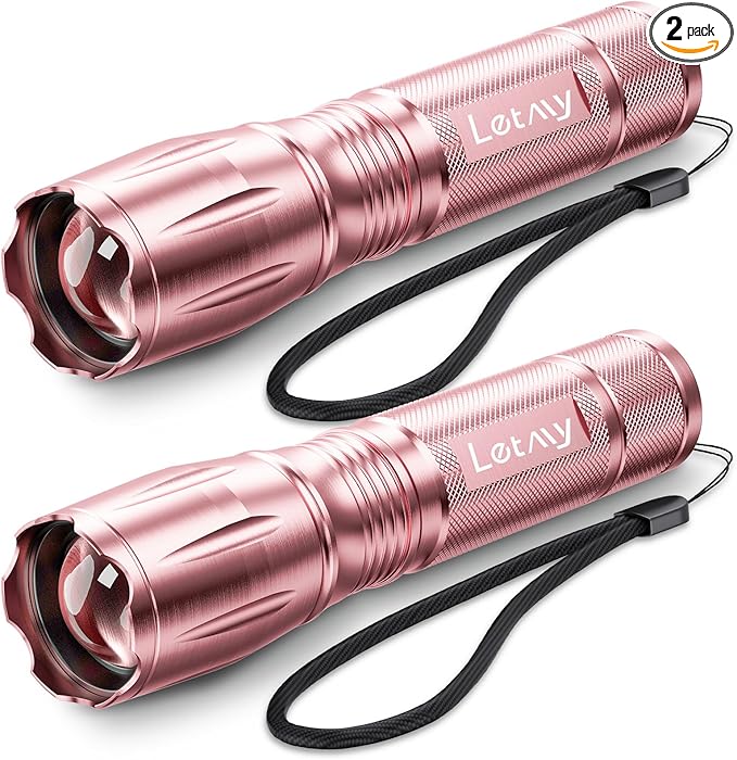 LETMY Tactical Flashlight S2000-2 Pack Bright Military Grade LED Flashlights by Letmy