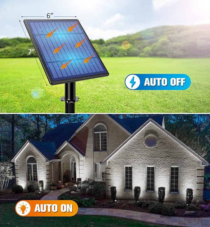 APONUO Solar Spotlights Landscape Lights Low Voltage Outdoor Solar Spotlight - Image 2