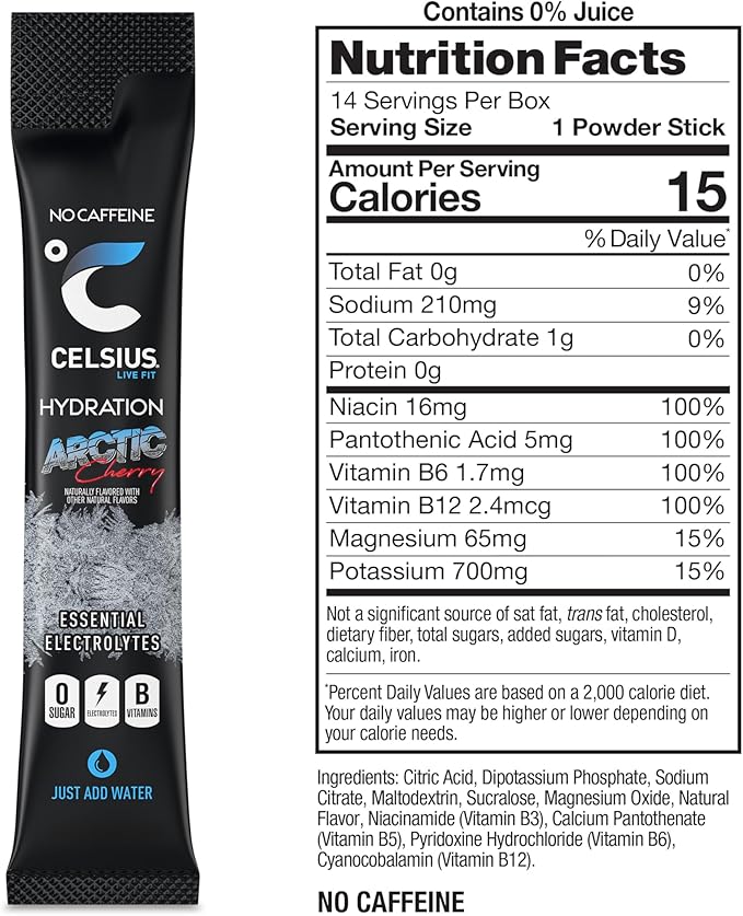 CELSIUS HYDRATION™ Arctic Cherry, Sugar Free Electrolyte Hydration Drink Mix - Image 3