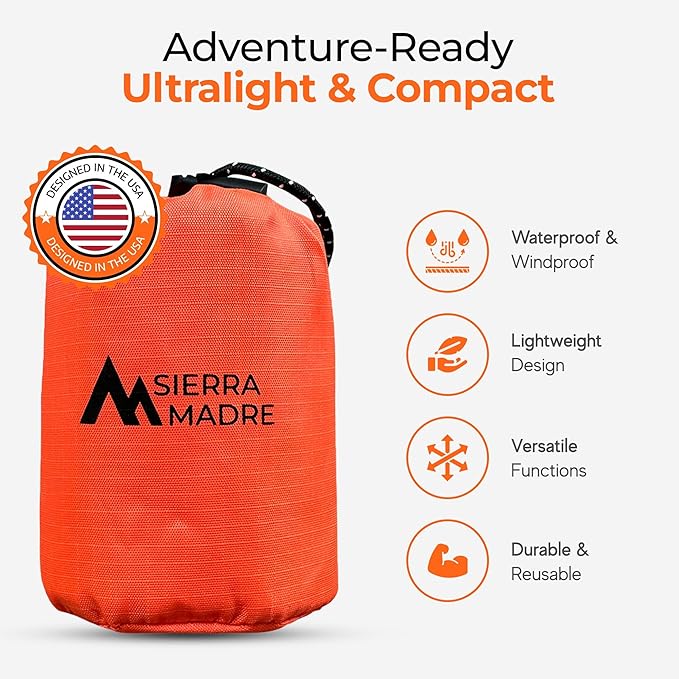 Sierra Madre Emergency Sleeping Bag – Ultralight, Waterproof Mylar Thermal Bivy - Image 2