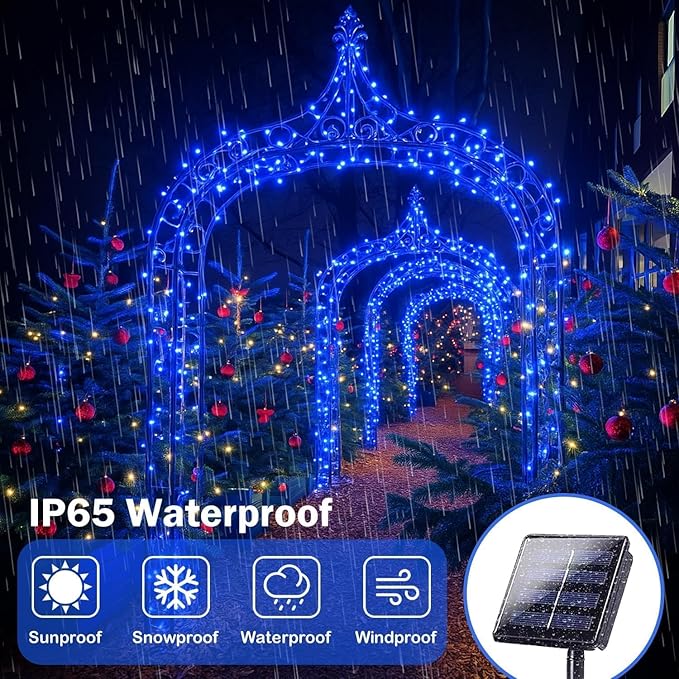 Extra-Long Solar String Lights for Outside, 4 Pack 400LED Solar Fairy Lights - Image 5