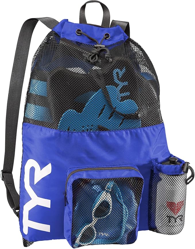 TYR Big Mesh Mummy Backpack for Swim, Gym and Workout Gear, Royal Blue - Image 2