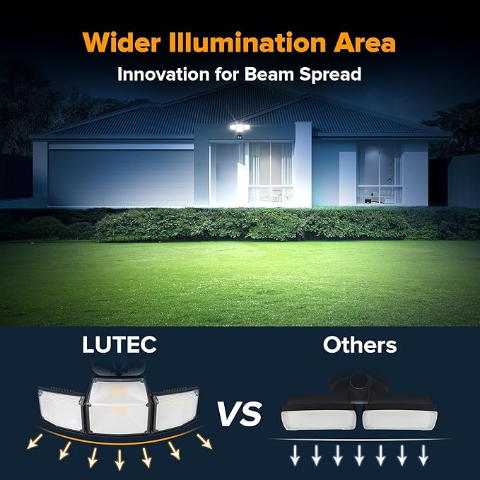 LUTEC 80W 9000LM LED Security Light Hardwire Motion Sensor Outdoor Lights - Image 7