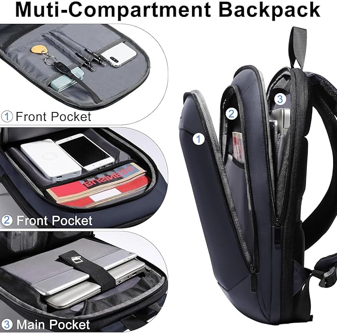 Slim Laptop Backpack for Men, Waterproof Expandable High Tech Business Work - Image 4