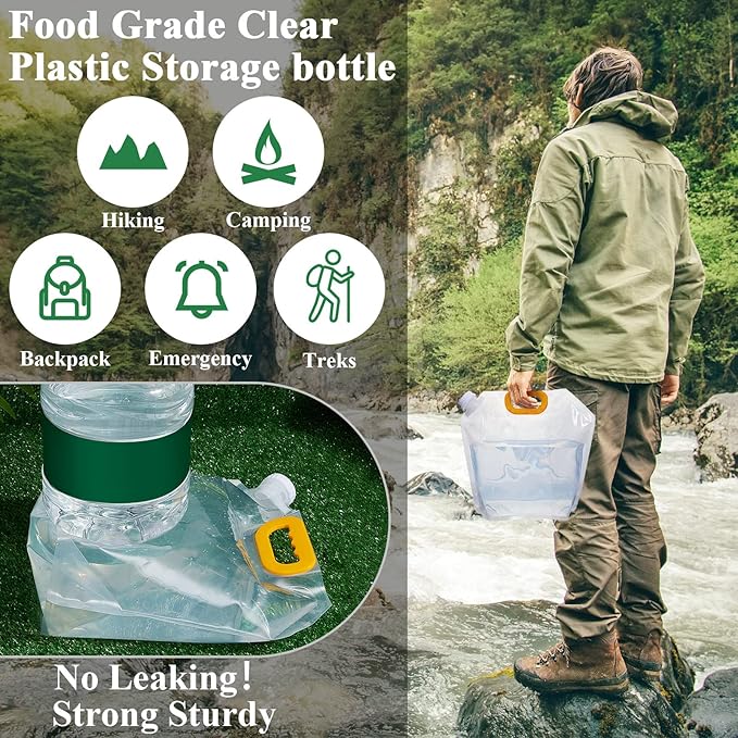 Tessco for you 12 Pack 1.3 Gallon Collapsible Water Storage Bag Water Container - Image 3
