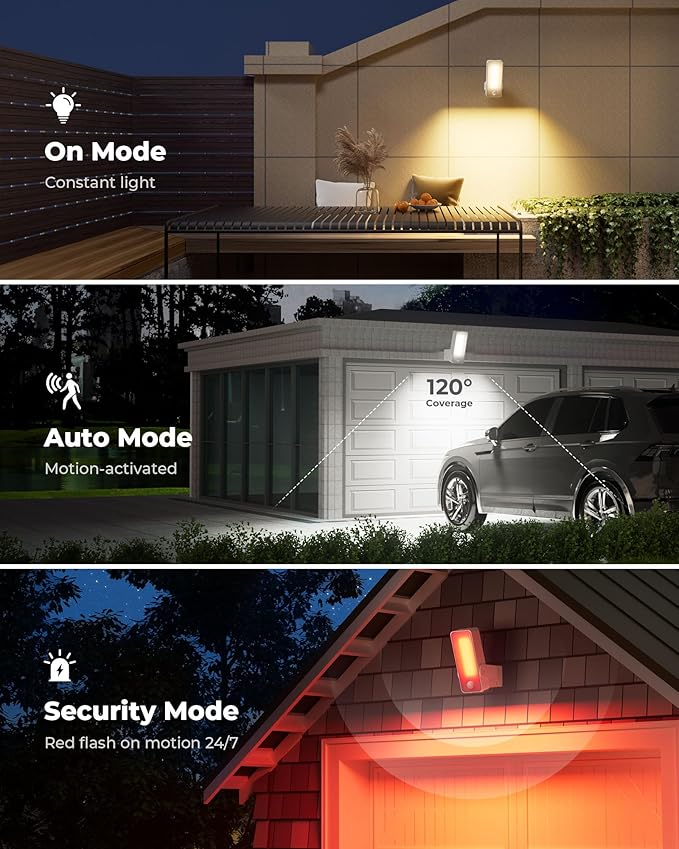 Motion Sensor Outdoor Light, 10000mAh Rechargeable Battery Operated Outdoor - Image 5