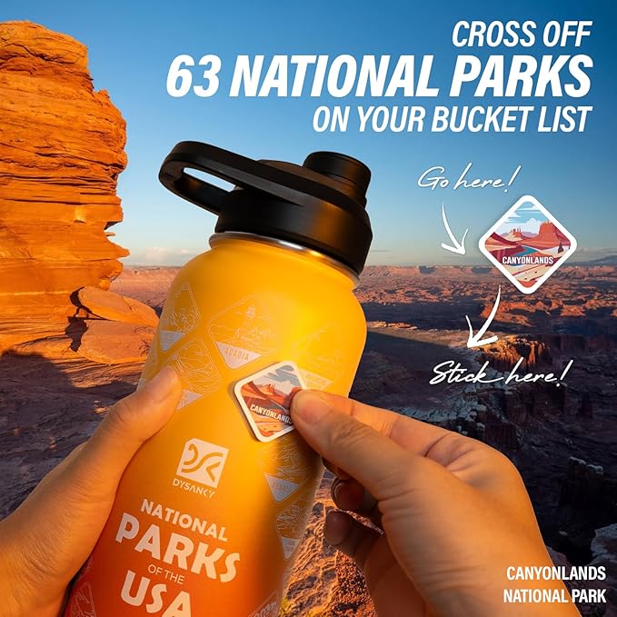DYSANKY National Parks Water Bottle – 40 oz Insulated Stainless Steel Bottle - Image 3