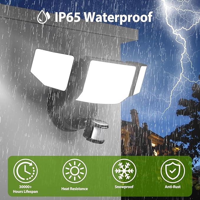 Abovizo 150W 16500LM LED Flood Lights Outdoor Motion Sensor, 6500K Security - Image 6