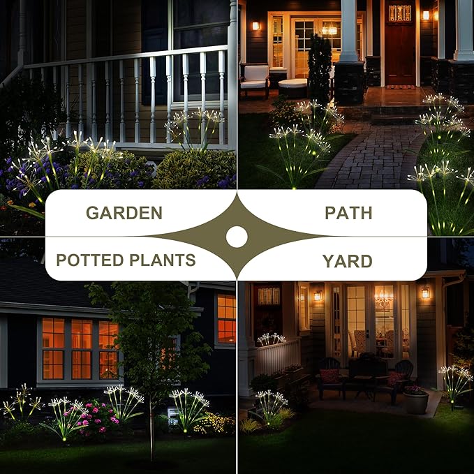 Solar Garden Lights Outdoor: Waterproof 2-Pack DIY Decorative Firework Lights - Image 6