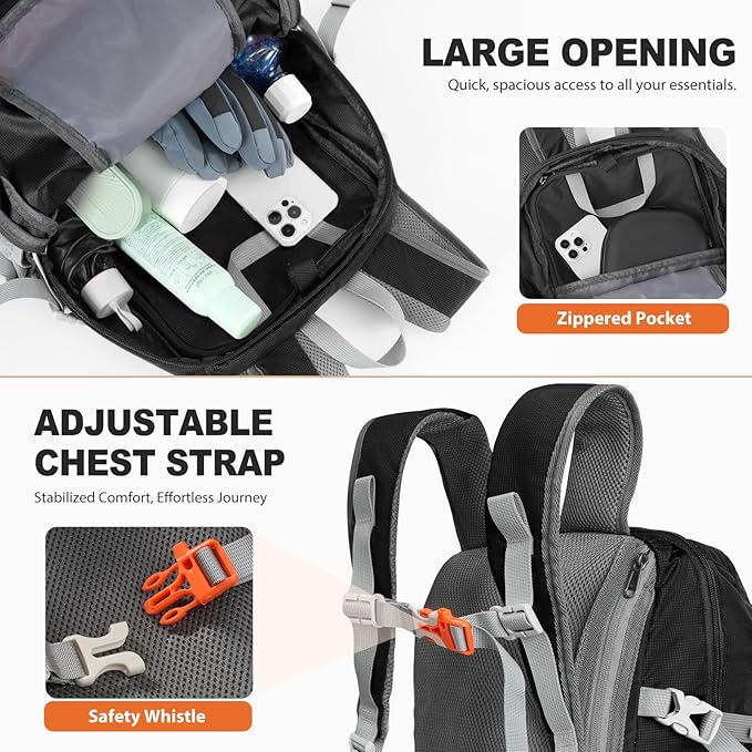 20L Hiking Backpack Lightweight Packable Hiking Daypack, Foldable Small Travel - Image 3