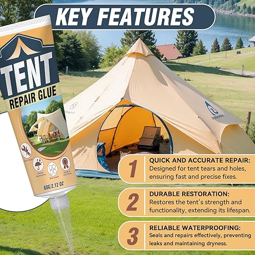 Tent Repair Glue Seam Sealer, Waterproof Flexible Tent Repair Kit, Tent Seam - Image 5
