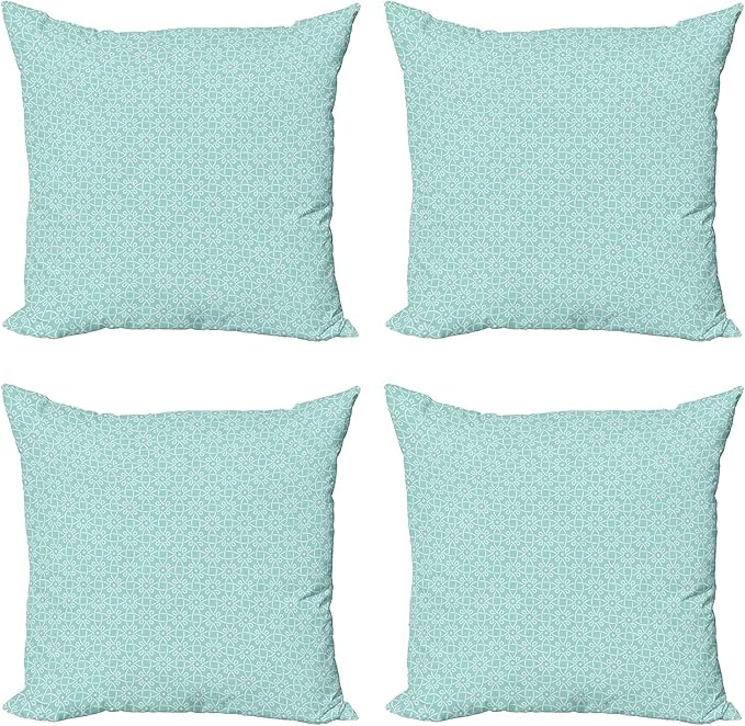 Ambesonne Celtic Decorative Throw Pillow Case Pack of 4, Aqua Celtic Style by Ambesonne