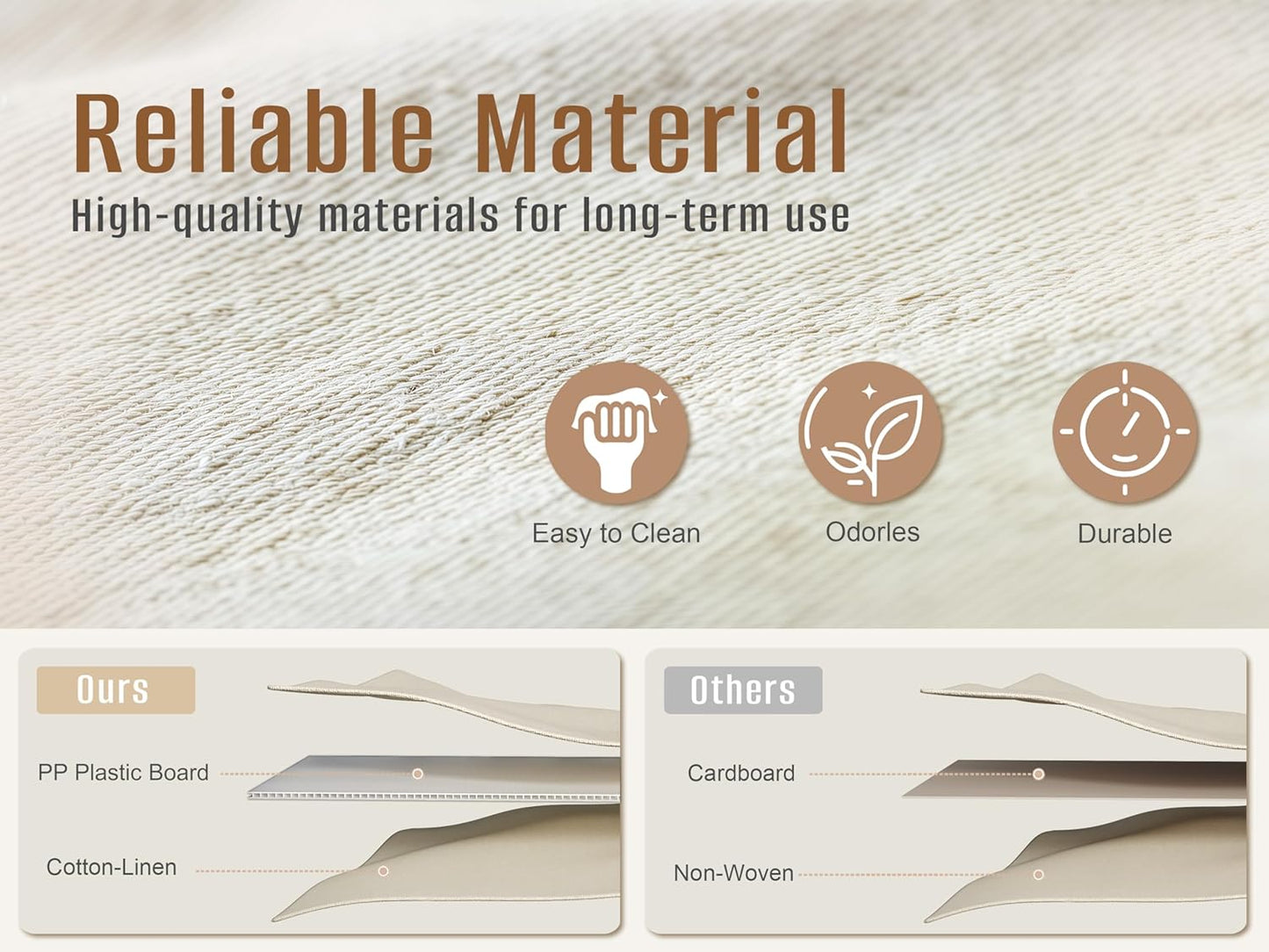 3 Pack Fabric Storage Bins for Shelves | 11.5x8.75x6.5in Closet Storage Baskets | Collapsible Storage Bins | Fabric Closet Organizers with Handles | Light Gray