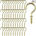 Set of 100 Nickel Plated Metallic Golden Cup Hooks Small Hooks, 1/2 Inch by Pengchengwanli