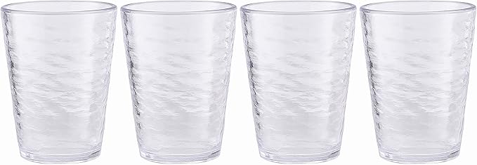KLIFA- RIPPLE- 16 ounce, Acrylic Tumbler Drinking Glasses Cups, Stackable - Image 8