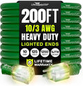 200ft Outdoor/Indoor Extension Cord 10/3 Gauge Ultra Heavy Duty 3 Prong SJTW by LifeSupplyUSA