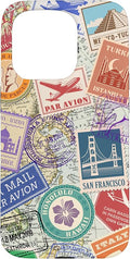 World Map Travel Passport Stamps Postage Stamp Case by Unknown