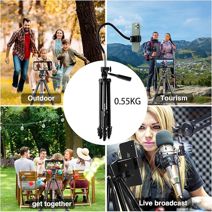 60" Aluminum Phone & Camera Tripod - Image 7