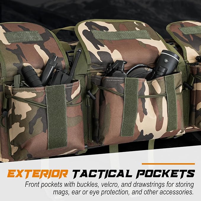 DULCE DOM 36 42 48 Inch Double Rifle Case, Tactical Soft Padded Backpack - Image 4