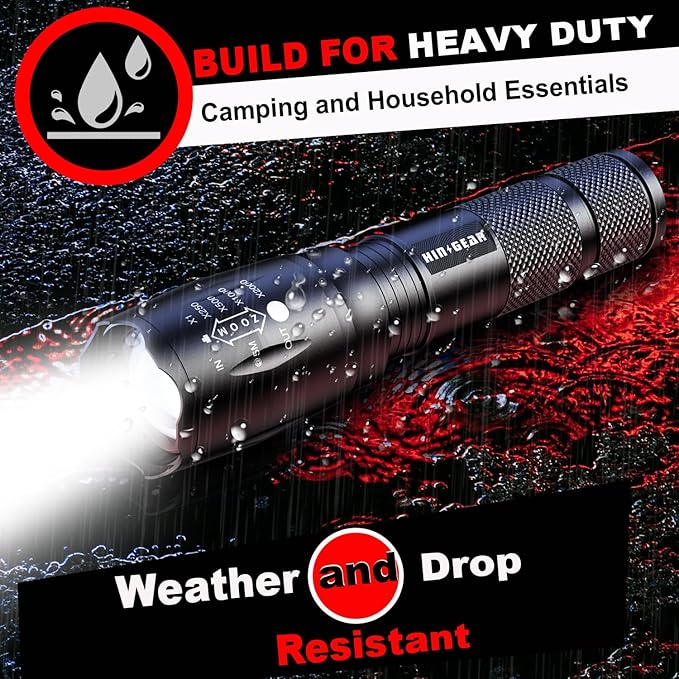 1 Mode Flashlights 2 Pack, Super Bright Zoomable LED Tactical Flashlight High - Image 6