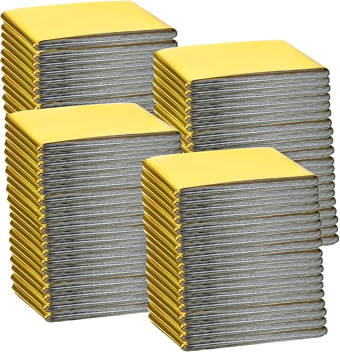 Macarrie 100 Pack Emergency Thermal Blankets Silver Foil Survival Blanket Space by Macarrie