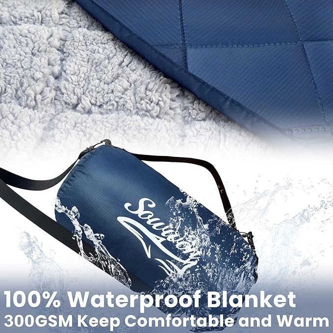 Waterproof Outdoor Blanket 82”X 55” Packable, Stadium Blankets - Image 3