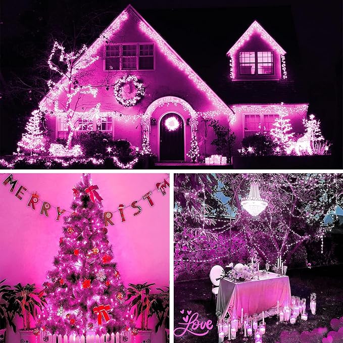 Solar Pink Valentine String Lights Outdoor - Image 4