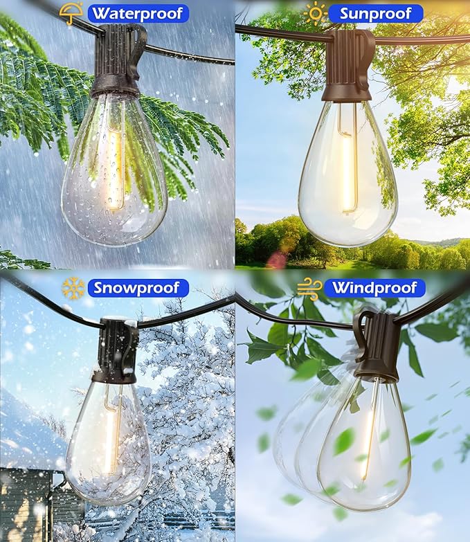 luckystyle 120FT LED Outdoor String Lights - Image 5