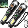 AYL Rechargeable Flashlights 2 Pack, Super Bright High Lumens Flash Light by AYL