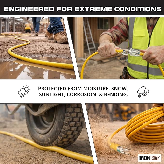 Iron Forge Cable 1 Foot Lighted Outdoor Extension Cord - Image 4