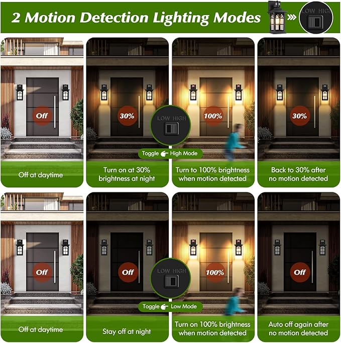 Motion Sensor Outdoor Light Fixture, Dusk to Dawn Porch Light Outdoor Wall - Image 2