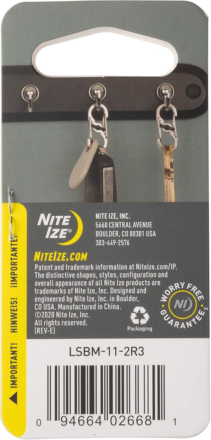 Nite Ize S-Biner MicroLock, Locking Key Holder, Stainless-Steel 2-Pack - Image 7