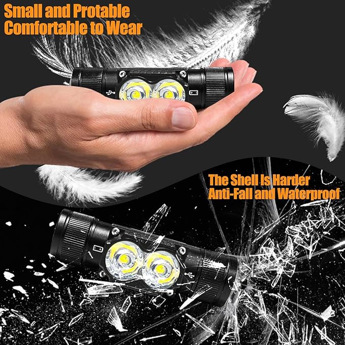 Headlamp Rechargeable 4 Pack, 1200 Lumen LED Head Lamp - Image 5