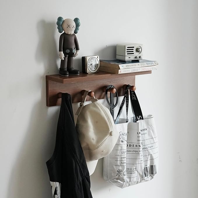 Entrance Coat Rack ，Coat Hooks, Wall-Mounted Wooden Hook Rack, Wall-Mounted - Image 5