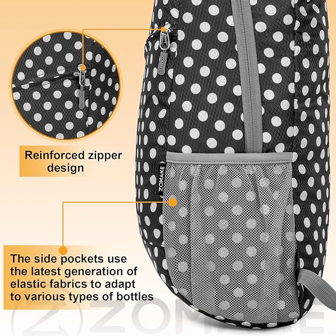 ZOMAKE Lightweight Packable Backpack, Foldable Backpacks Small Daypack - Image 7