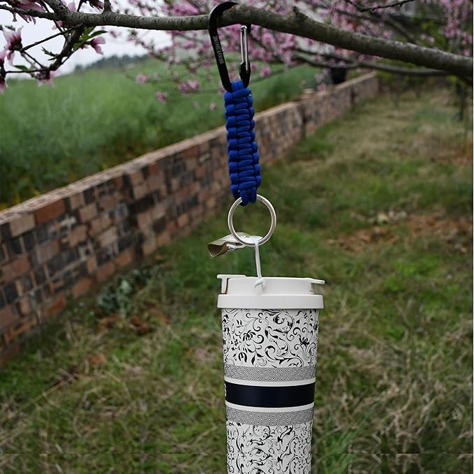BRAVESHINE Paracord Keychain Carabiner Clip, D Ring Lanyard Hanger Stroller Hook - Image 4