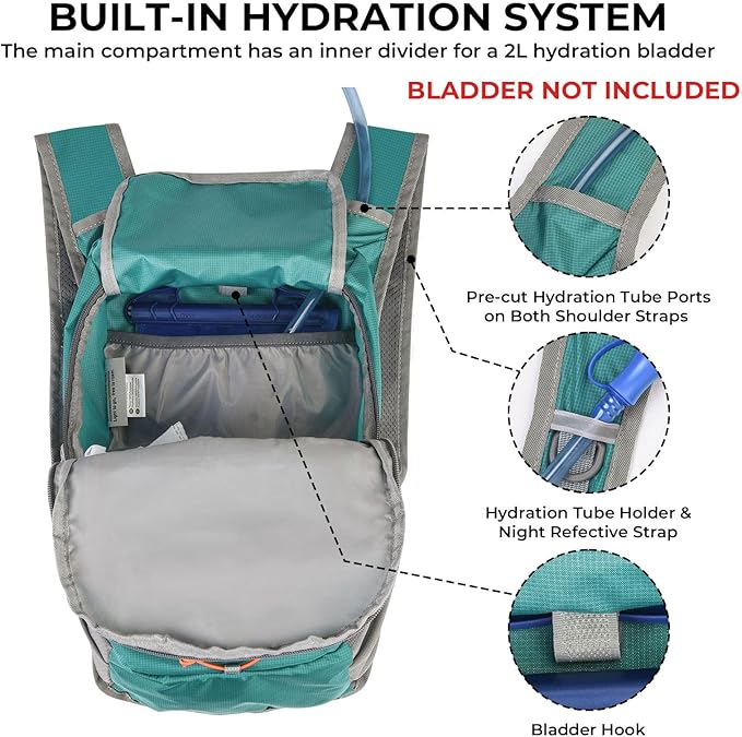 13L Small Hiking Backpack for Women Men, Lightweight Foldable Day pack - Image 8