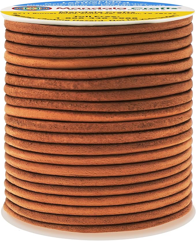 Mandala Crafts Round Genuine Rust Leather Cord - Image 2