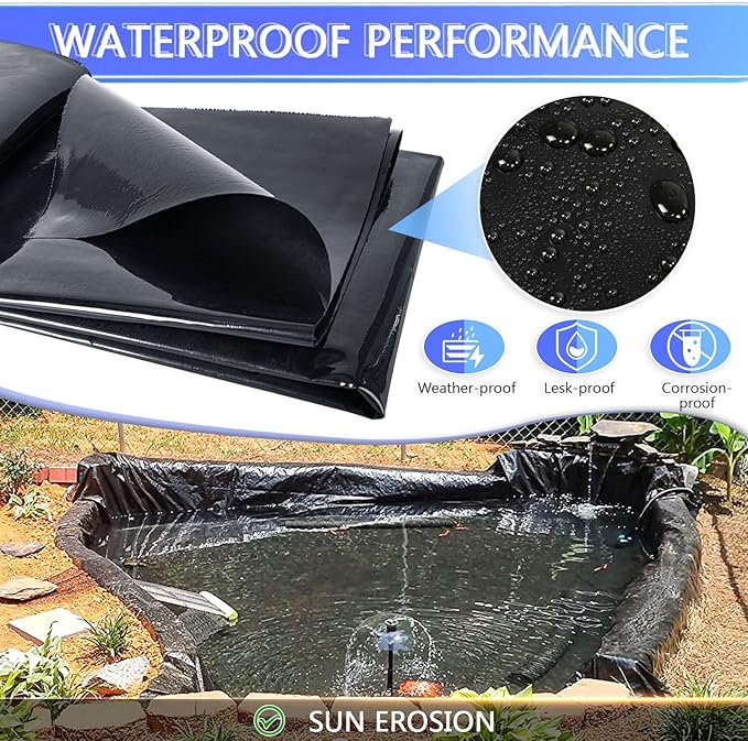 ToLanbbt Pond Liner 13 x 20 Ft HDPE Pond Liners, 20 Mil UV Resistant Preformed - Image 4