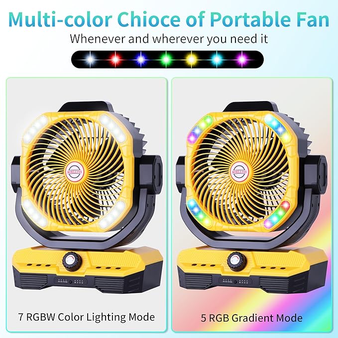 WESTTREE Battery Powered Fan Powerful Airflow Battery Operated Air Circulator - Image 4
