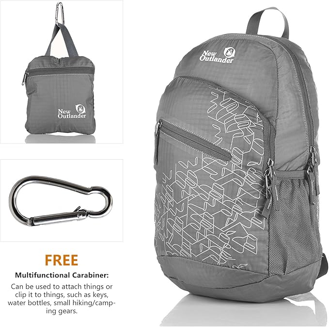 Outlander Packable Handy Lightweight Travel Hiking Backpack Daypack-Grey-L - Image 2