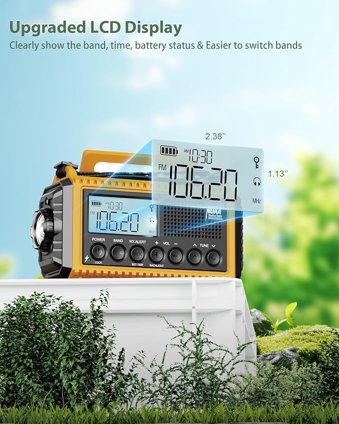Emergency Radio, Hand Crank NOAA Weather Radio - Image 3