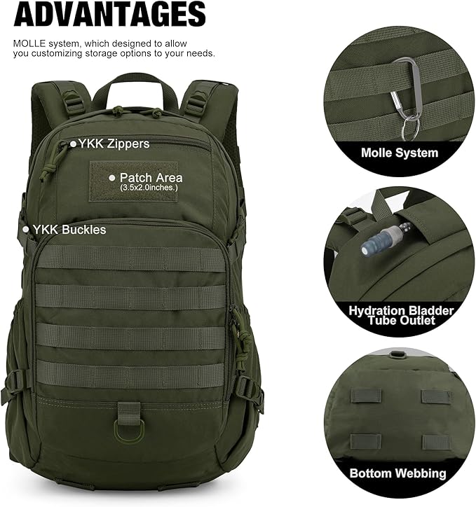 Mardingtop Small Tactical Backpack, Molle Hiking Backpack - Image 4