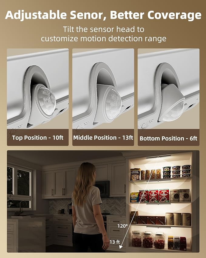 EZVALO 15-inch Motion Sensor Closet Light, 1800mAh Rechargeable - Image 3