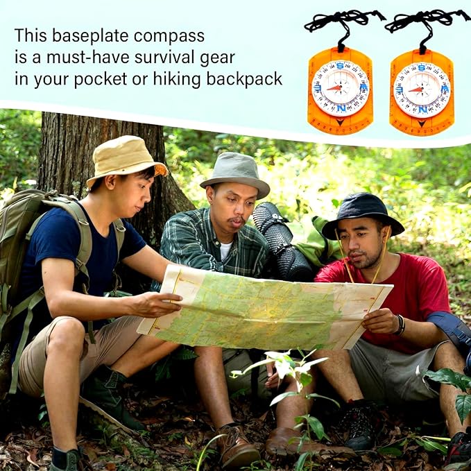 50 Pack Orienteering Compass Bulk Advanced Baseplate Compass Hiking Survival - Image 5