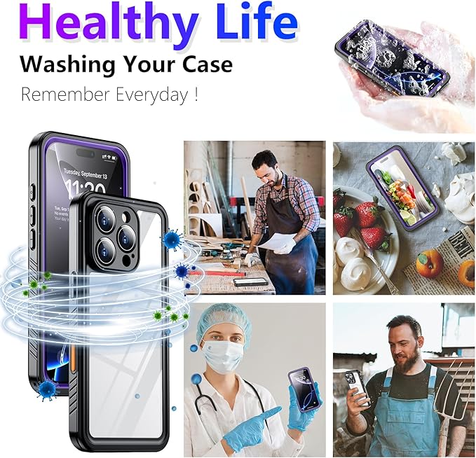Temdan Compatible with iPhone 16 Pro Case Waterproof, Built-in Screen & Camera - Image 7