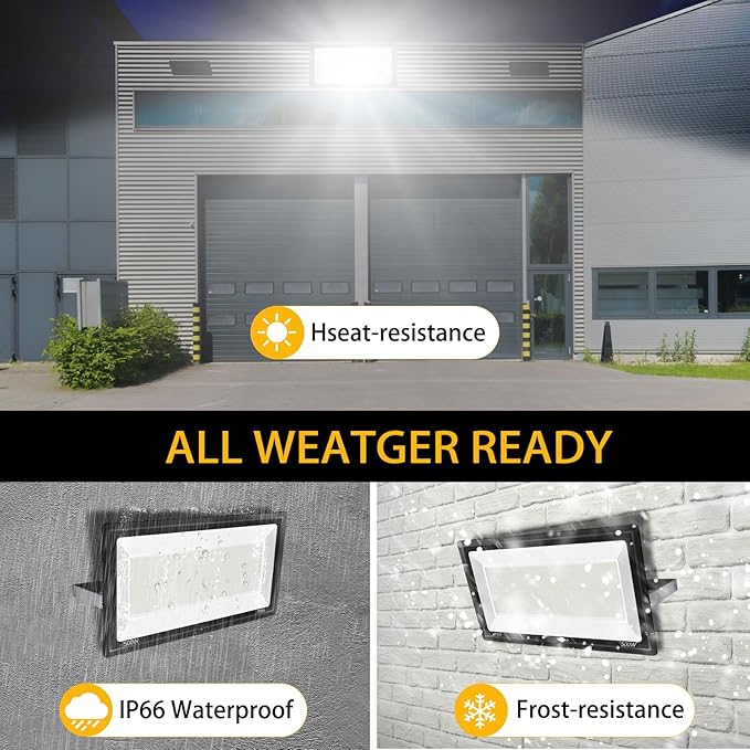 YANYCN 500W LED Flood Light Outdoor, 2750W Equivalent Super Bright FloodLight - Image 3
